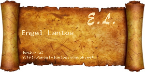 Engel Lantos névjegykártya